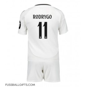 Real Madrid Rodrygo Goes #11 Fußballbekleidung Heimtrikot Kinder 2024-25 Kurzarm (+ kurze hosen)